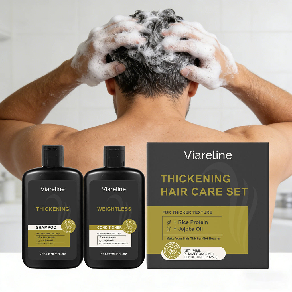 1 Set Men Hair Shampoo & Conditioner Set Gentle Cleaning Scalp Oil Control Refreshing Volumizing Improve Dryness Hair Care Set